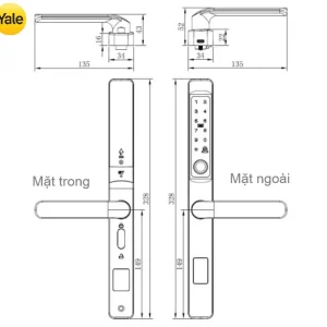 KHÓA CỬA NHÔM YALE YDMA 100NP 2 KHÓA CỬA NHÔM YALE YDMA 100NP
